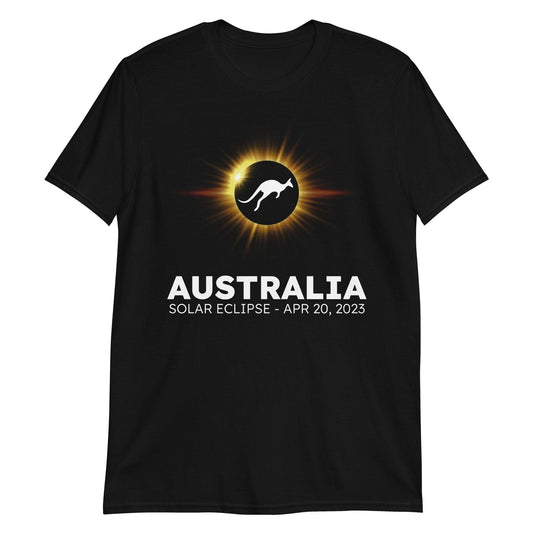 Australia Solar Eclipse 2023 - Kangaroo Yellow Sun (Dark Tees) - Astro TShirts