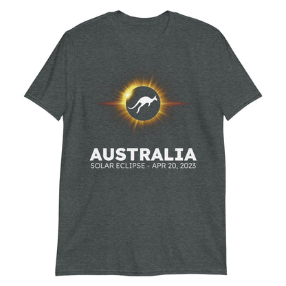 Australia Solar Eclipse 2023 - Kangaroo Yellow Sun (Dark Tees) - Astro TShirts