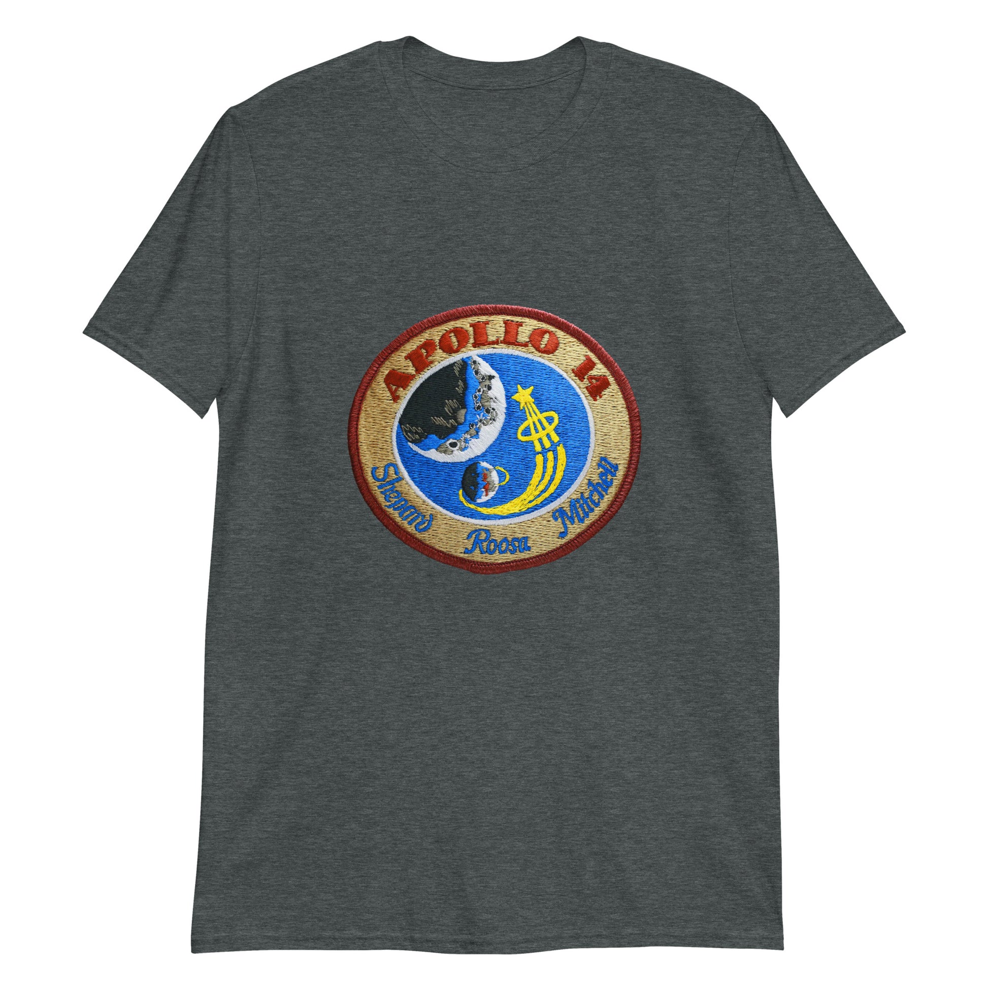 Astro Tshirts Apollo 14 Mission Patch T-Shirt | Space Exploration Tee Dark Heather / XL