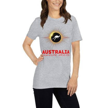 Australia Solar Eclipse 2023 - Kangaroo Yellow Sun (Clear Tees) - Astro TShirts