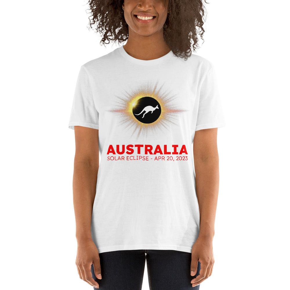 Australia Solar Eclipse 2023 - Kangaroo Yellow Sun (Clear Tees) - Astro TShirts